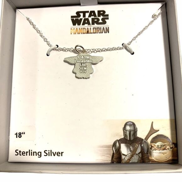 Star Wars Mandalorian Sterling Silver Pendant 18”Necklace - Picture 3 of 3
